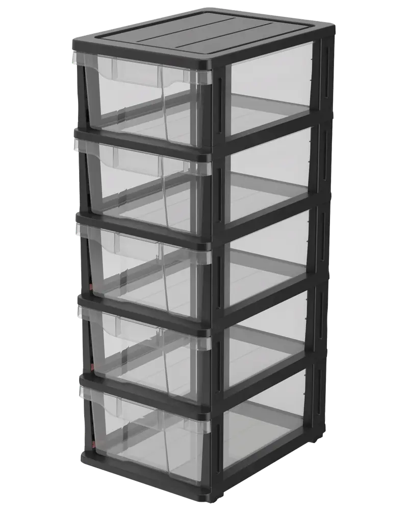 Skuffereol med 5 skuffer og hjul