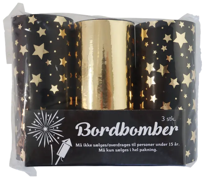 Bordbombe 10 cm - assorterede farver