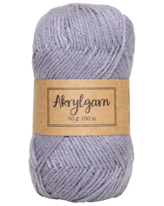 Akrylgarn 50 g - grå/lilla