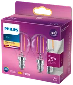 PHILIPS LED klotlampa 2W E14 2-pack