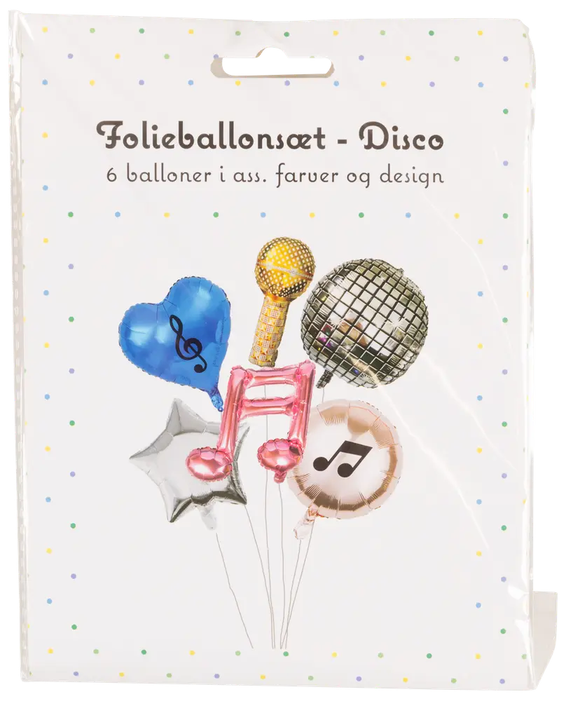 Disco folieballongset 6-pack