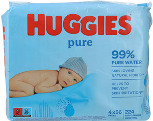 Huggies Pure 4 x 56 stk