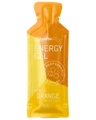 Orange LinusPro Nutrition energigel i pose med sødestof, mærket High Performance Energy, smag af appelsin, 40 g.