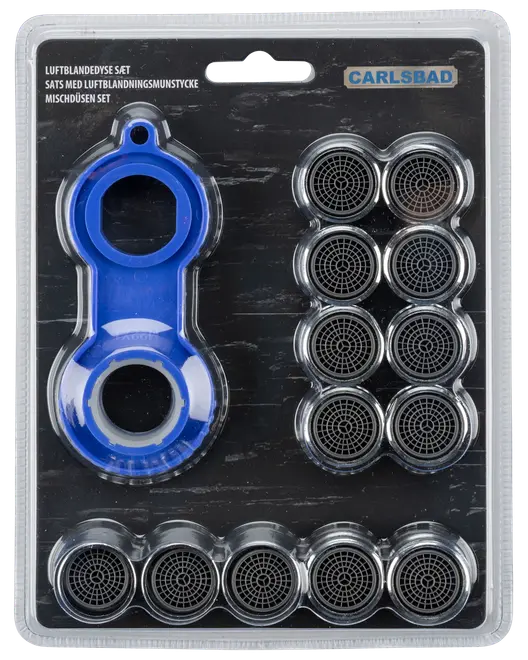 Luftblandedysesæt med værktøj