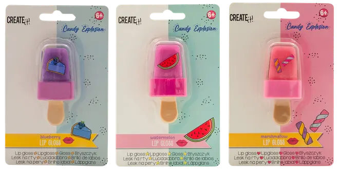 CREATEit Lipgloss ispind - assorterede dufte