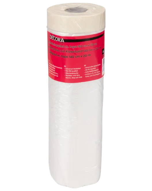 Afdækningsplast med tape 20 x 1,4 meter