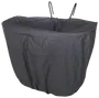 Stor sort stofkurvindsats med forstærkede kanter og to løkker, designet til at passe i en rektangulær kurv for ekstra beskyttelse og nem transport.