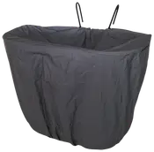 Stor svart tyginsats med förstärkta kanter och två öglor, utformad för att passa i en rektangulär korg för extra skydd och enkel transport.