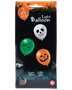 Sæt med tre 30 cm LED Halloween-balloner med kranie-, Frankenstein- og græskaransigter. Holder i 24 timer. Velegnet til børn fra 8 år.
