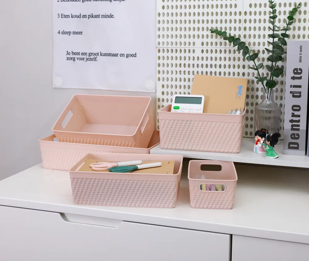 Förvaringskorg plast 24x10 rosa 