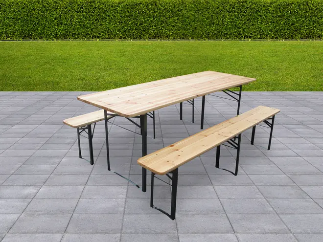 Bord og bænkesæt L. 217 cm