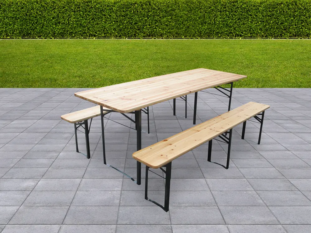 Bord og bænkesæt L. 217 cm