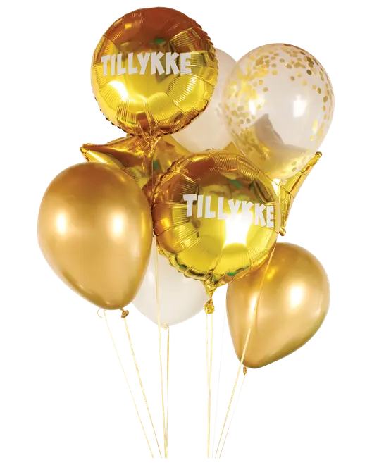 Ballonbuket guld 10-pak