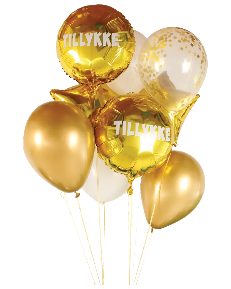 Ballongbukett guld 10 st