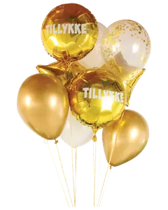 Ballongbukett guld 10 st
