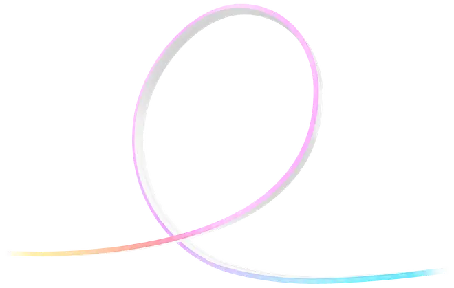 Fleksibel LED-lysbånd med pastel farvegradient, herunder pink, blå og gul. Velegnet til dekorativ belysning, kan bøjes og formes efter behov.