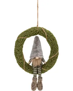 Tomte krans grön Ø30 cm