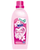 Lyserød flaske med at home Wash skyllemiddel, Pink Secrets, blomsterlabel og 20 vaske.