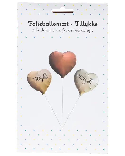 Folieballon 35 cm Hjerte - 3 stk.