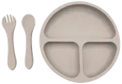 WeCare Spisesæt i silikone - grå