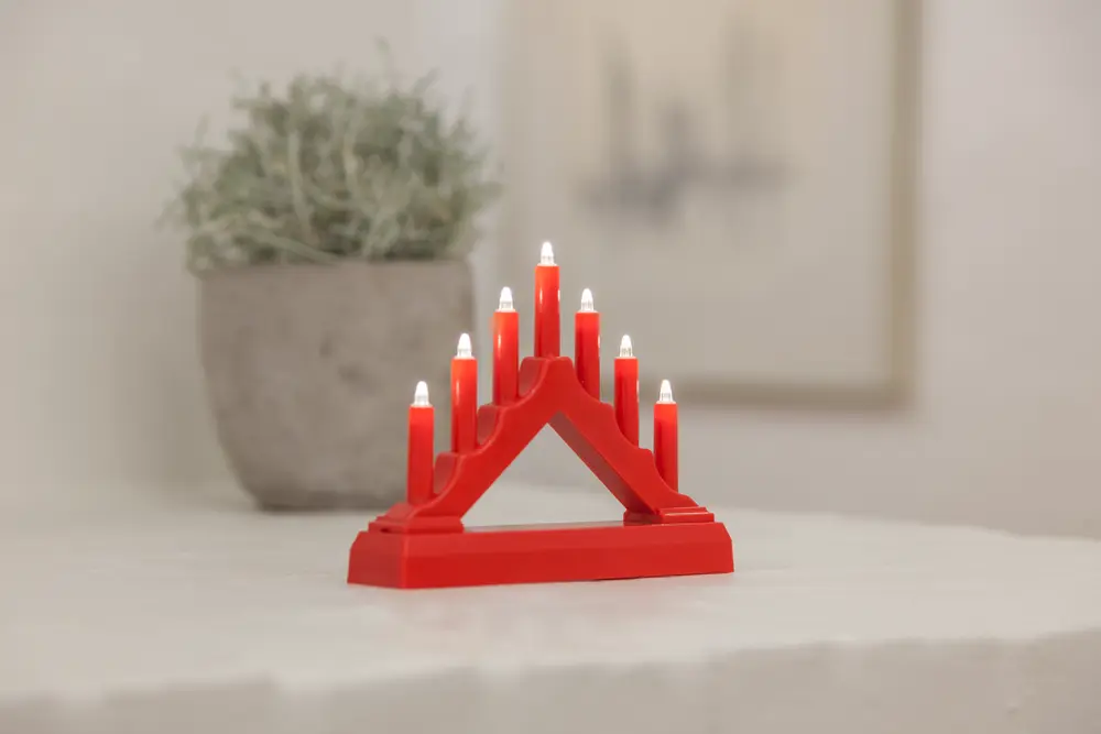7-armad ljusstake röd led mini