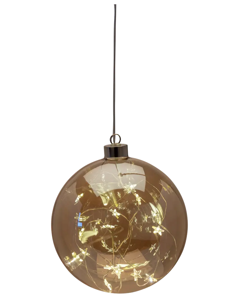 Glaskula med LED 15 cm