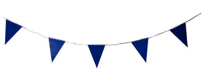 Guirlande med vimpler 4 m blå