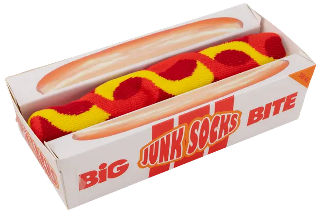 Strumpor med matmotiv, Hotdog