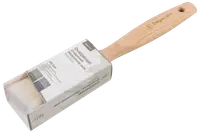 Oval pensel med lyst træskaft, 45 mm bredde, syntetiske børster og beskyttende emballage. Velegnet til maling og lakering. Mærke: SagaColor. Hul til ophæng.