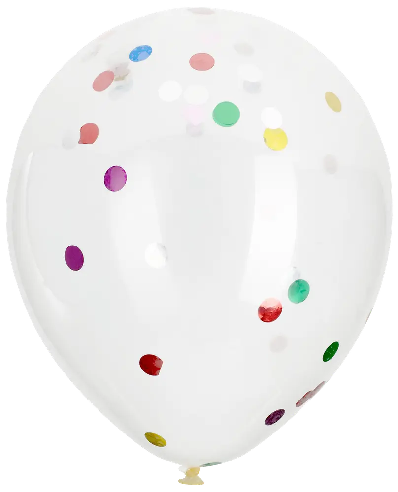 Ballon med multifarvet konfetti 8-pak