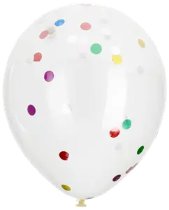 Ballon med multifarvet konfetti 8-pak