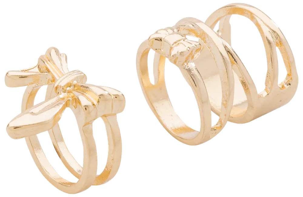 Ring rosett 2 st - guld