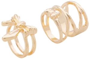 Ring sløjfe 2 stk. - guld