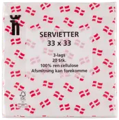 Dannebrog servietter 20-pak assorterede varianter