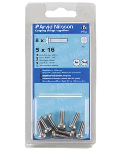 Arvid Nilsson Maskinskrue A4 PH M5 x 16 mm 8-pak