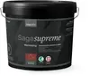 Sort 5-liters plastikspand med hank, mærket 'Saga Supreme Murmaling.' Til udendørs murværk, premium kvalitet, svanemærket, produceret i Danmark, let påføring og modstandsdygtig mod skimmel.