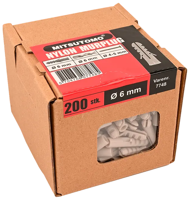 Nylonplugg 6 mm 200 st