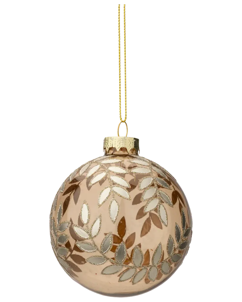 Julgranskula i glas 4 st - Roséguld