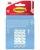 Command™ Avtagbara självhäftande strips, 8 st – transparenta L 