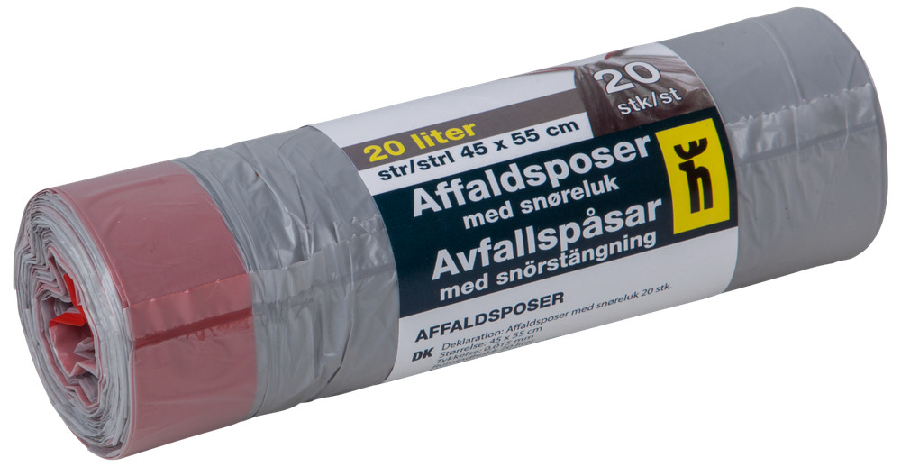 Affaldspose med snøreluk 20 L