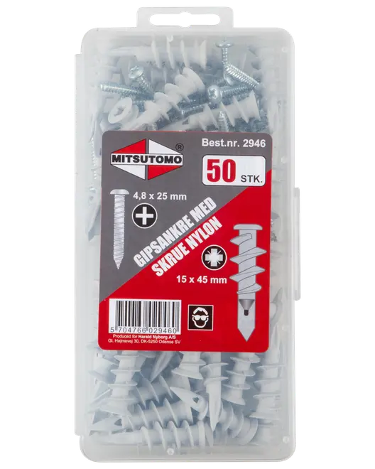Mitsutomo Gipsankre med skrue 50-pak