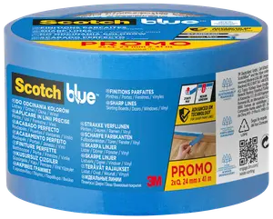 ScotchBlue™ PRO Afdækningstape 24 mm x 41 meter 2-pak
