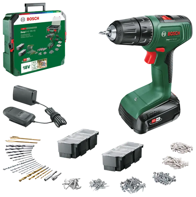 Bosch EasyDrill 18V borrmaskin/skruvdragare + SystemBox inkl. batteri