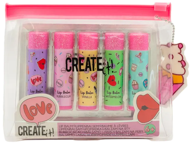 CREATEit Læbepomade i taske 5 stk.