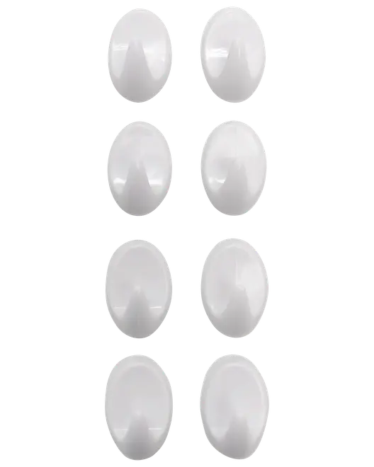 Selvklæbende kroge plast 8-pak