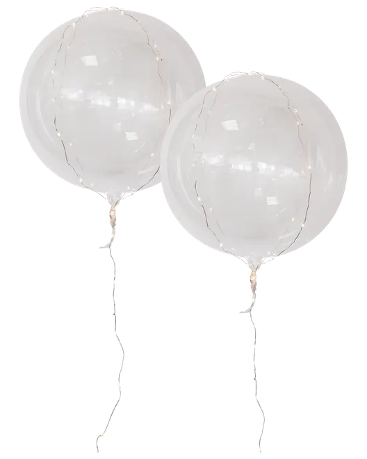 LED-ballon klar Ø50 cm 2-pak