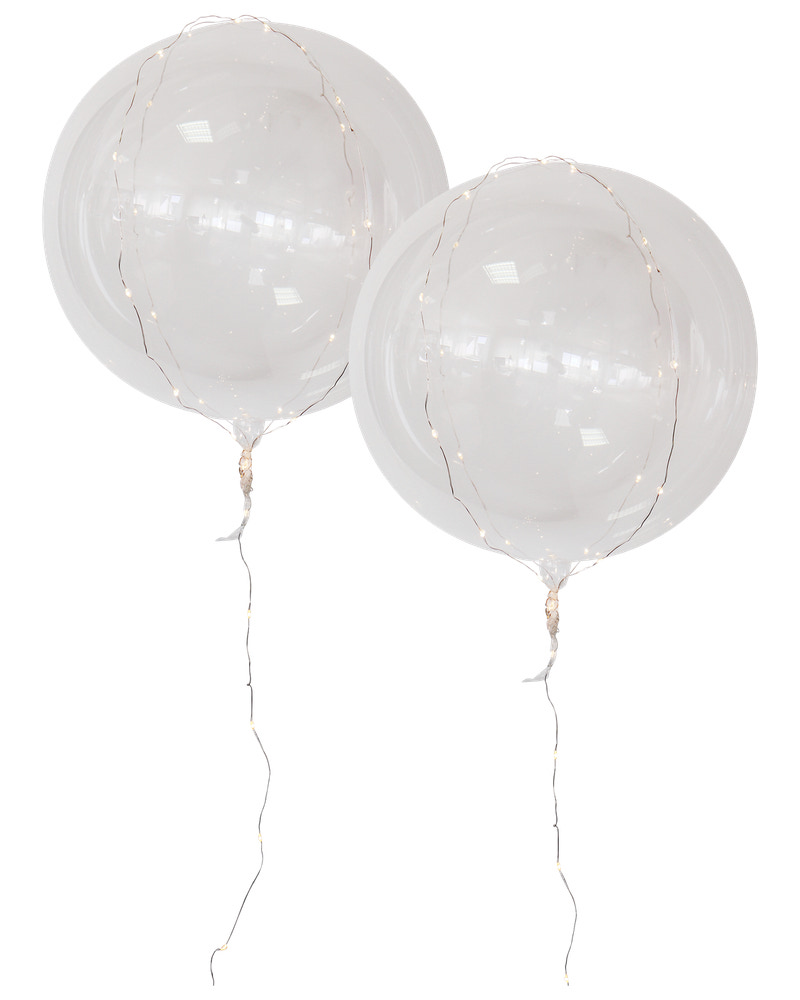 LED-ballong klar Ø50 cm 2-pack