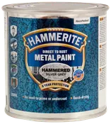 Hammerite Direkte på Rust Metal maling, hamret sølvgrå, 250 ml dåse. Giver 8 års beskyttelse, ingen grunding nødvendig, hurtigtørrende, egnet til metaloverflader.