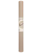 Hög rulle av beige dekorationspapper eller tapet med produktetikett och rund förhandsbild.