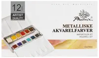 /phoenix-akvarelfarver-12-stk-metallisk